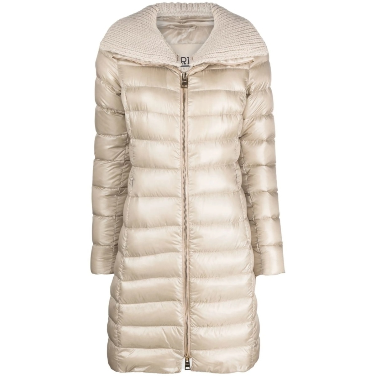 knitted-collar padded coat