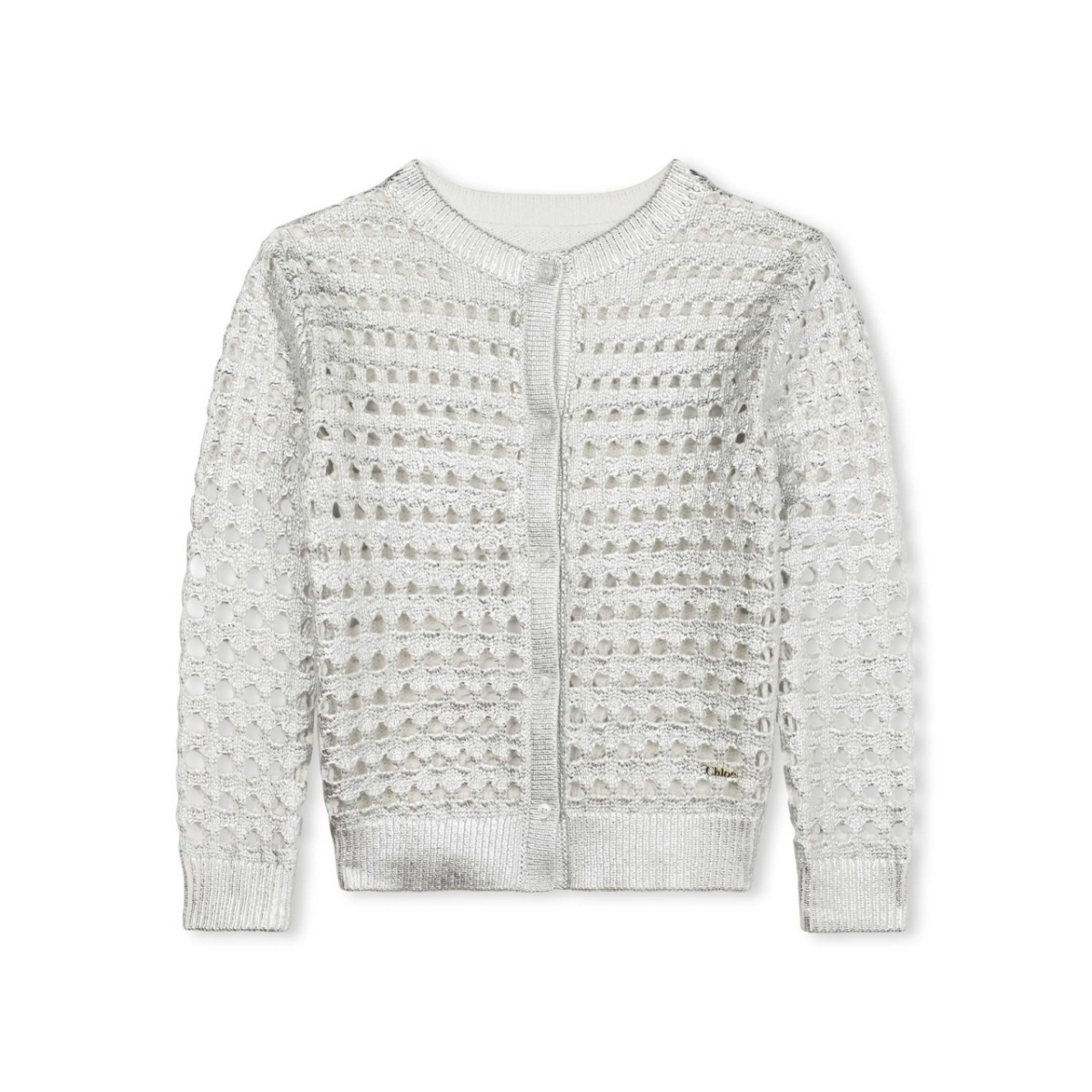 lamé open-knit cardigan