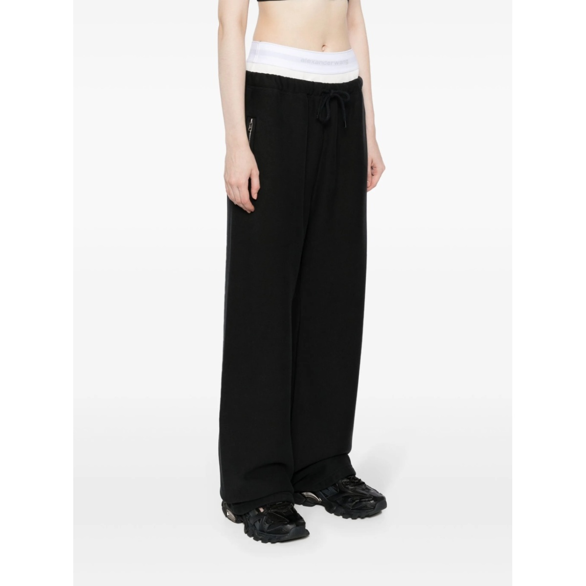 layered-design cotton track pants - Img 3