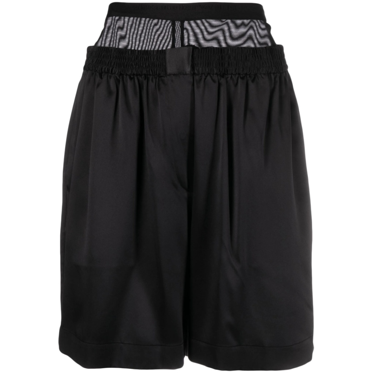 layered silk-charmeuse boxer shorts