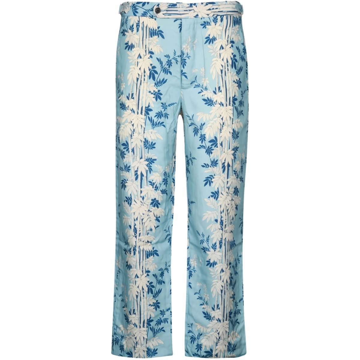 leaf-print trousers
