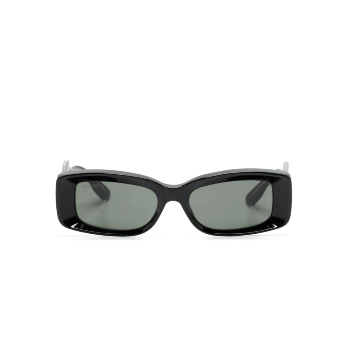 lens-decal rectangle-frame sunglasses