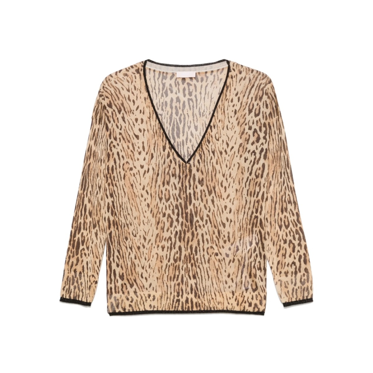 leopard-jacquard top