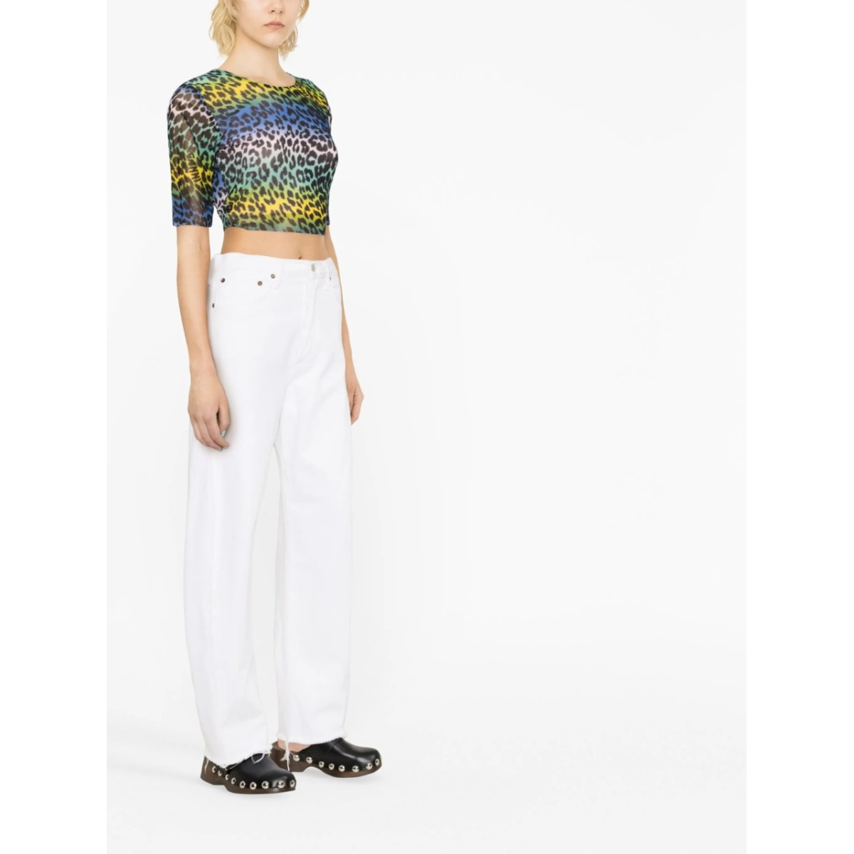 leopard-print crop T-shirt - Img 4