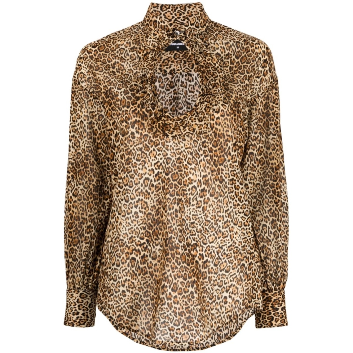 leopard-print cut-out blouse