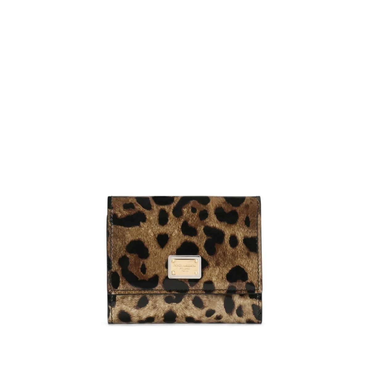 leopard-print leather wallet