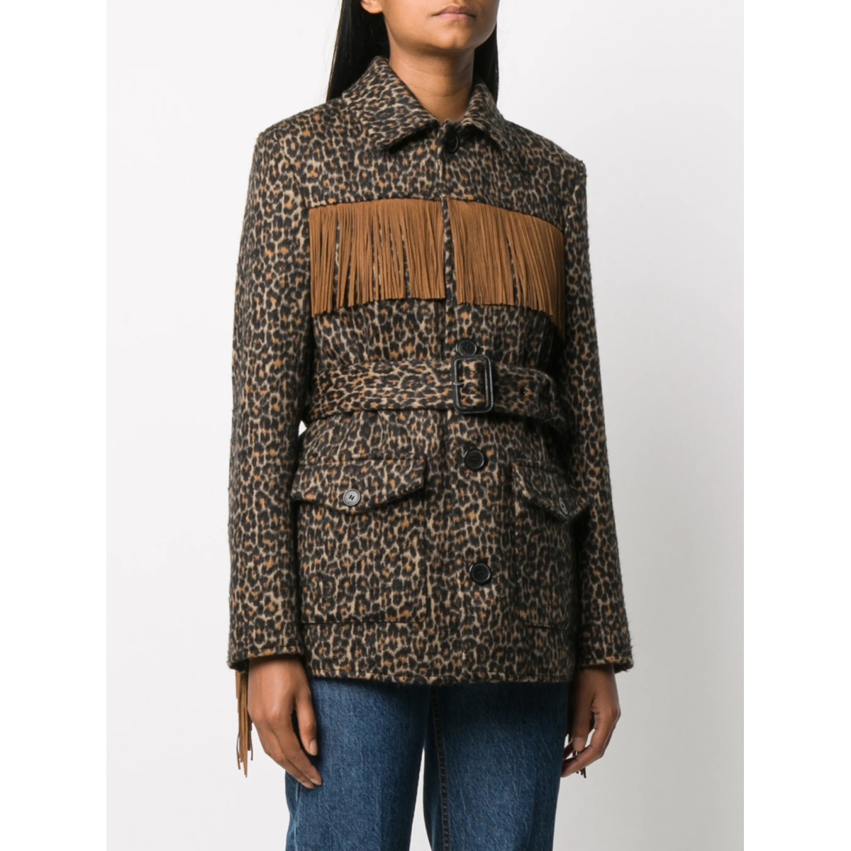 leopard print tasselled jacket - Img 3