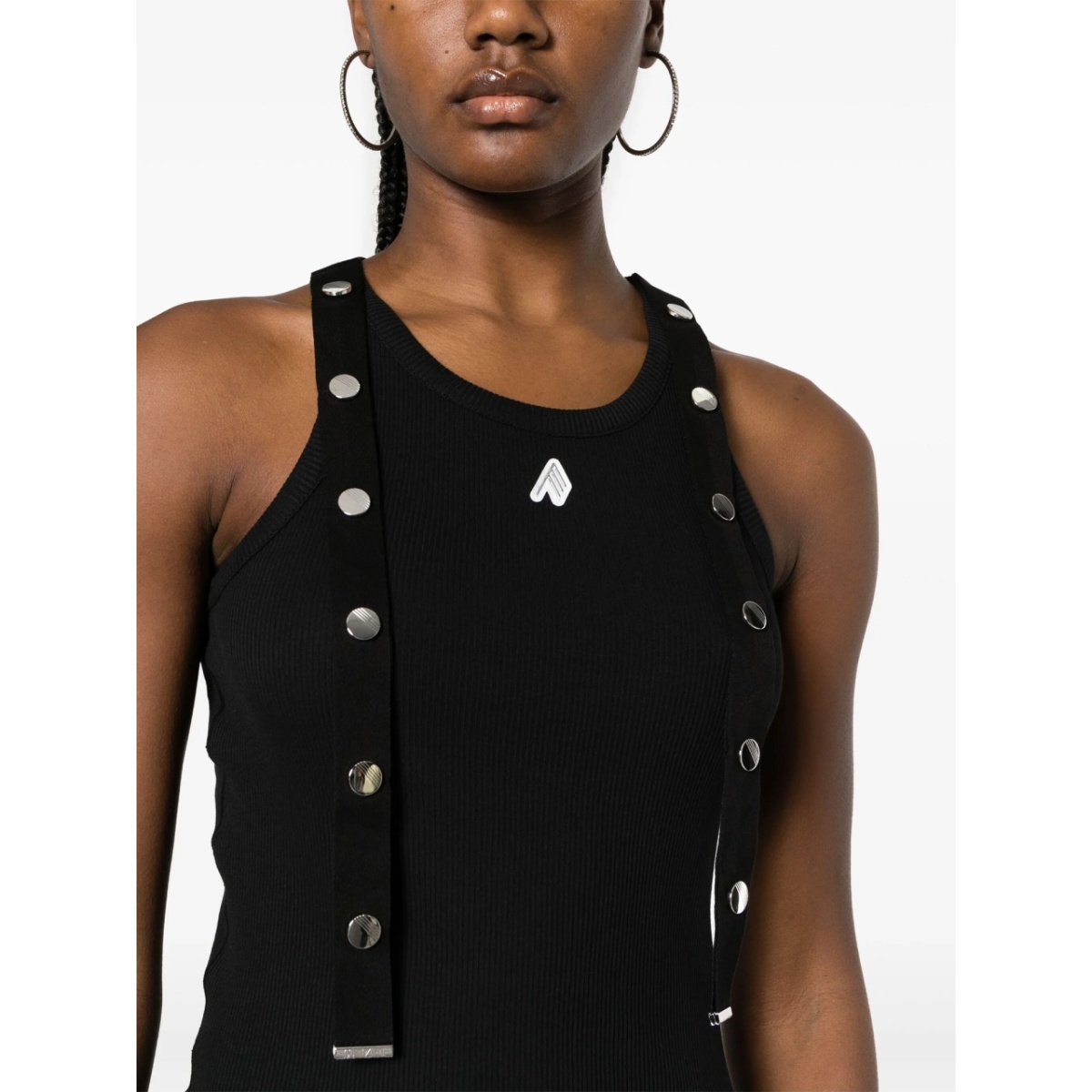 logo-appliqué ribbed tank top - Img 5