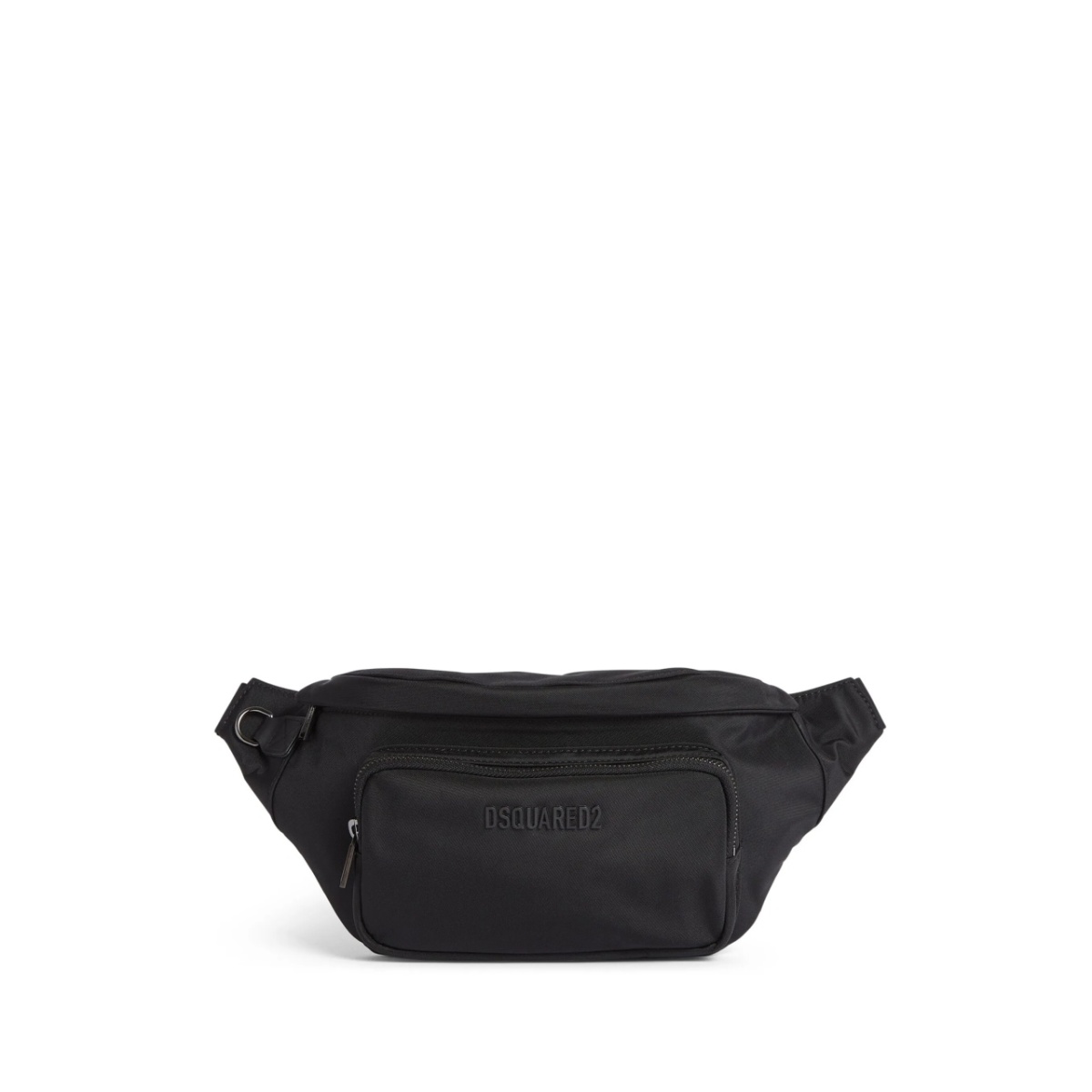 logo-embossed canvas belt bag