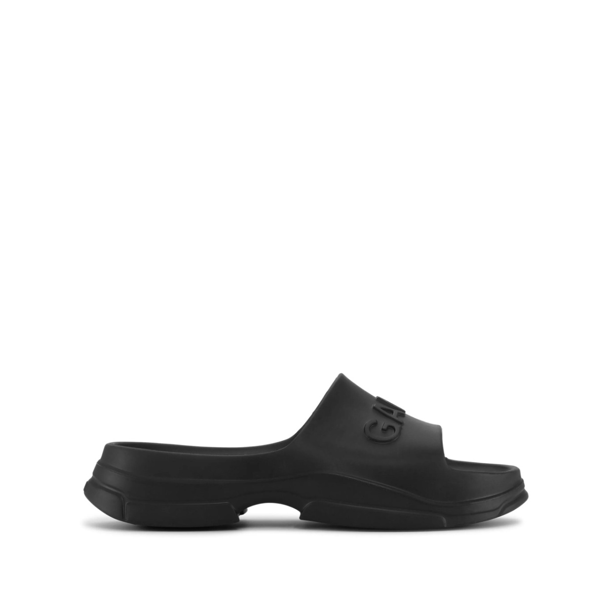 logo-embossed chunky slides