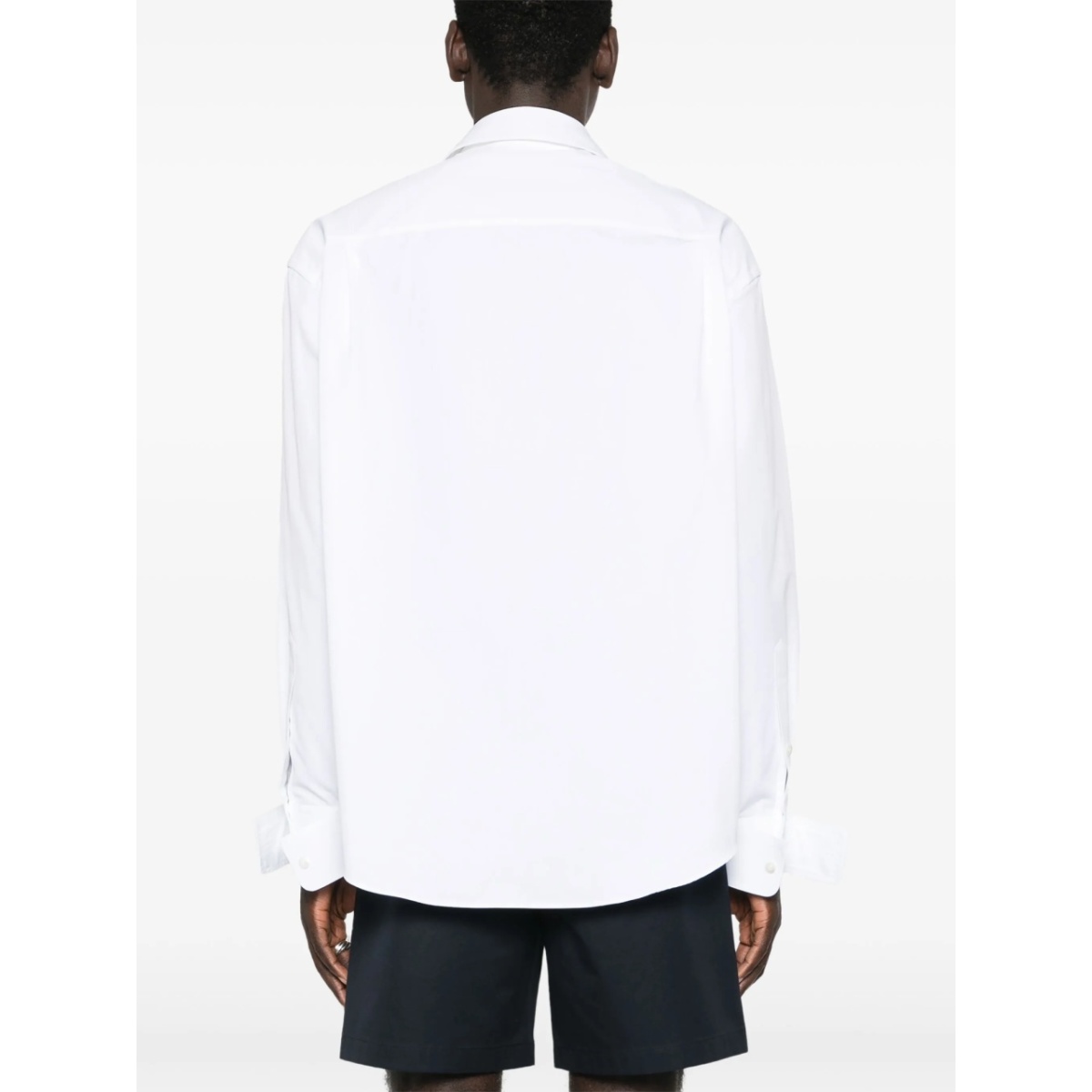 logo-embossed cotton shirt - Img 4