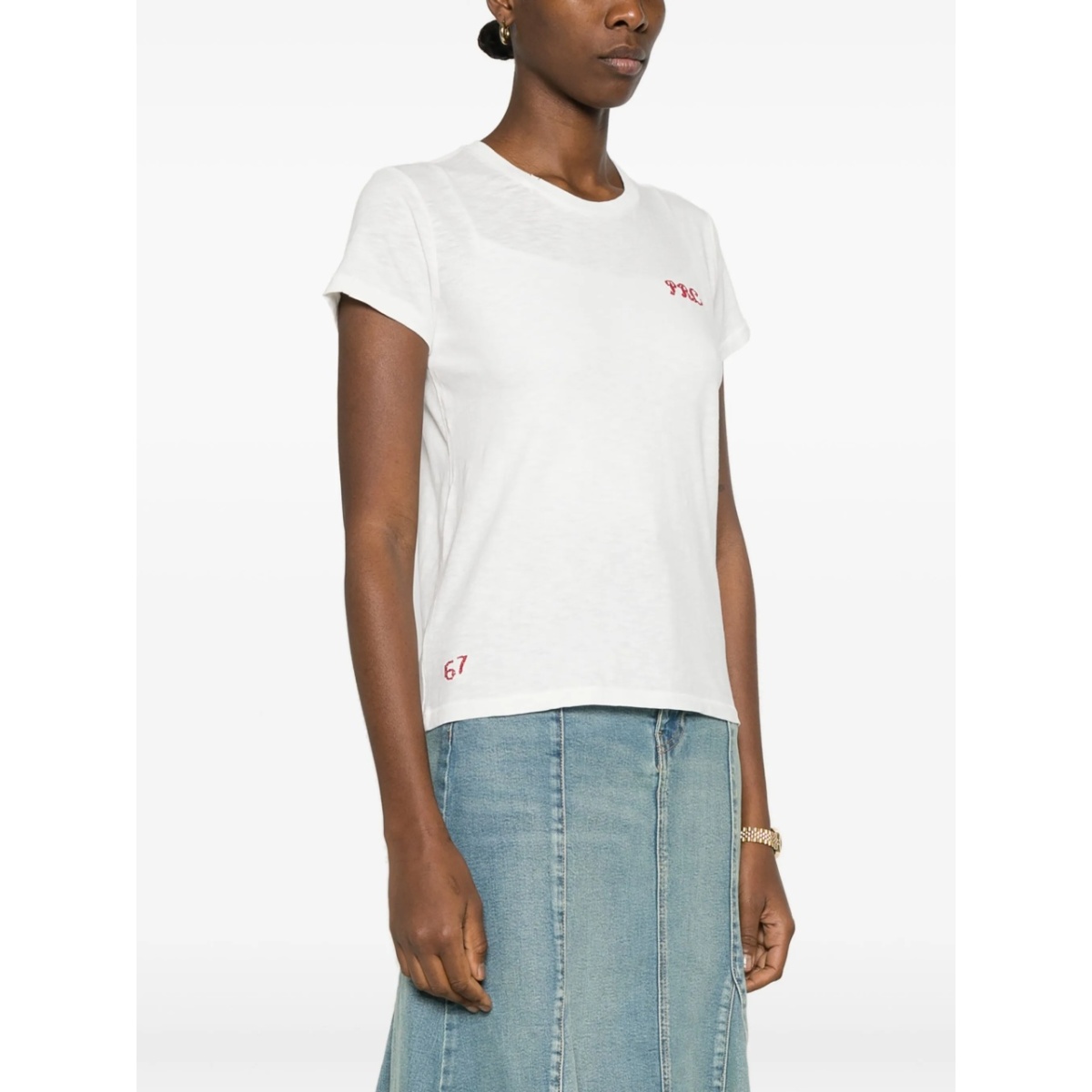 logo-embroidered cotton T-shirt - Img 3