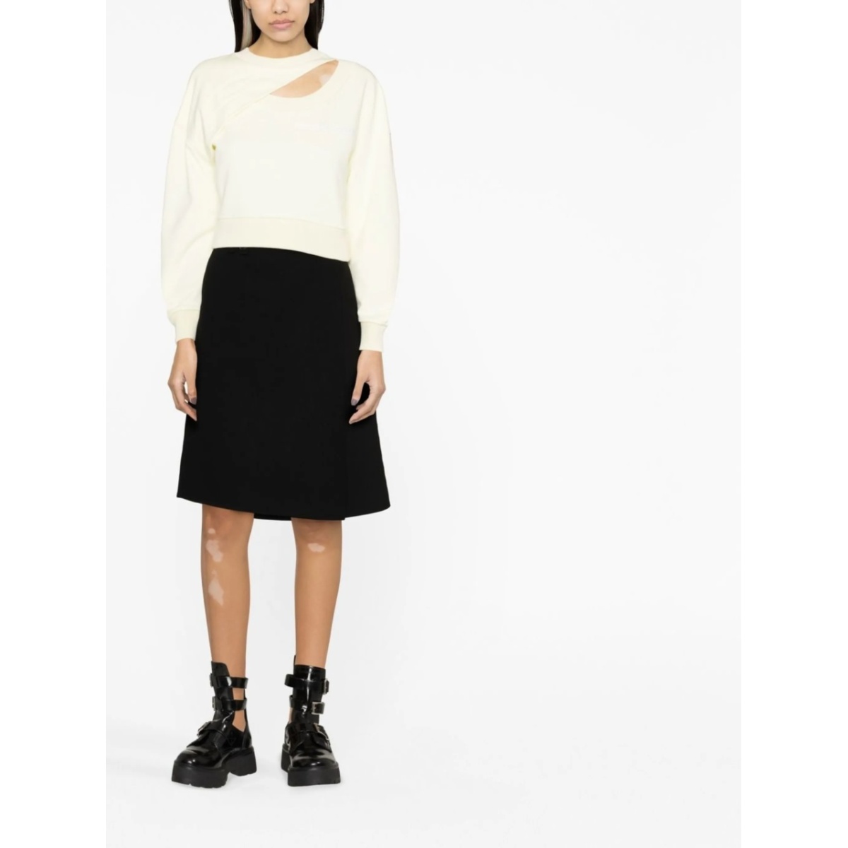 logo-embroidered cut-out sweatshirt - Img 2