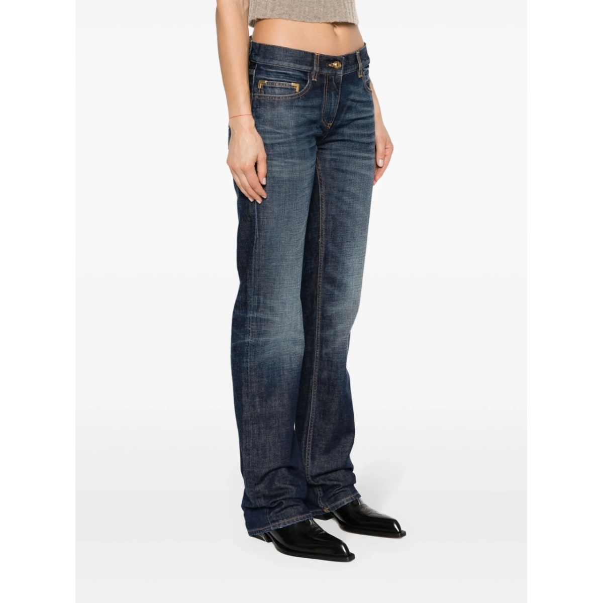 logo-embroidered straight-leg jeans - Img 3