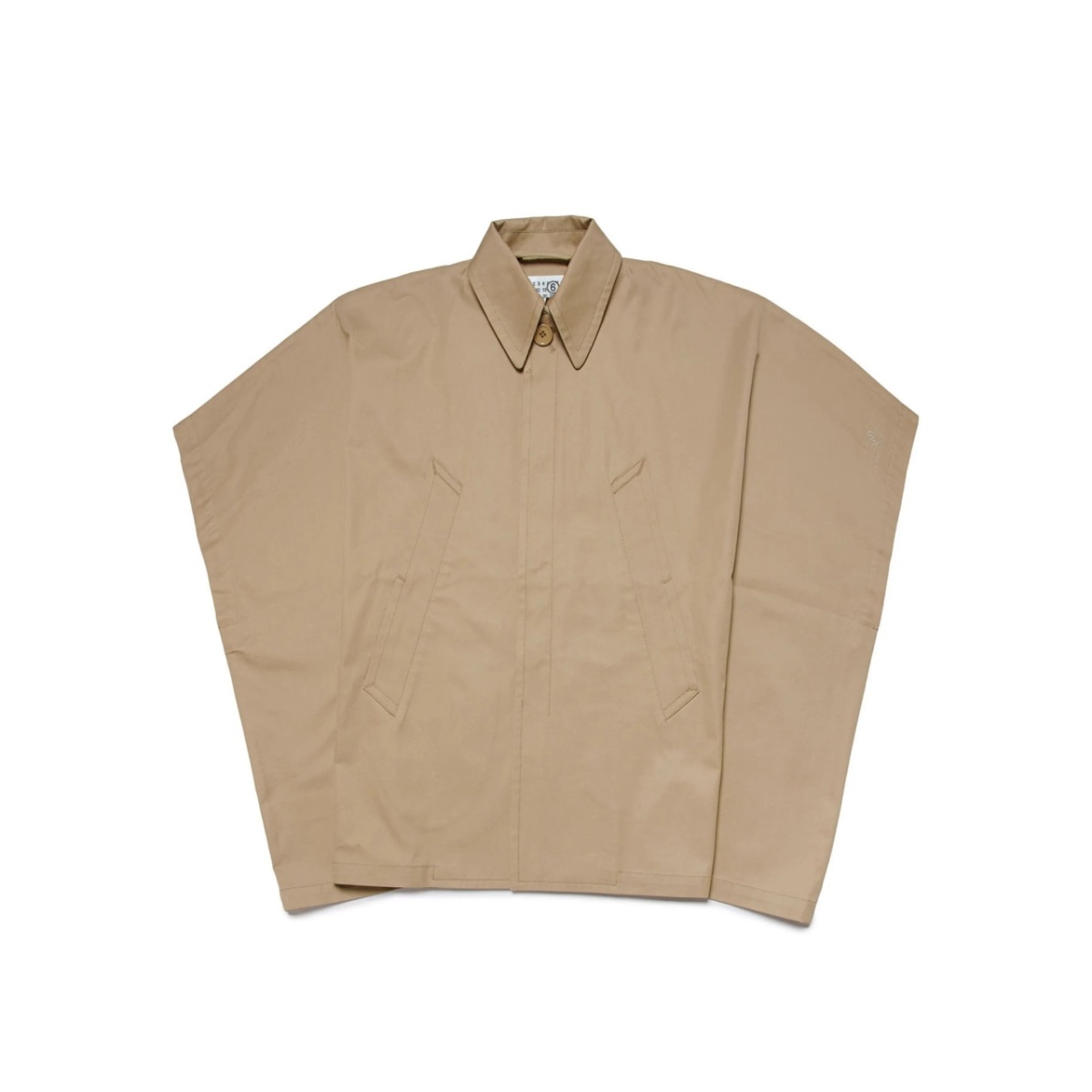 logo-embroidered twill poncho