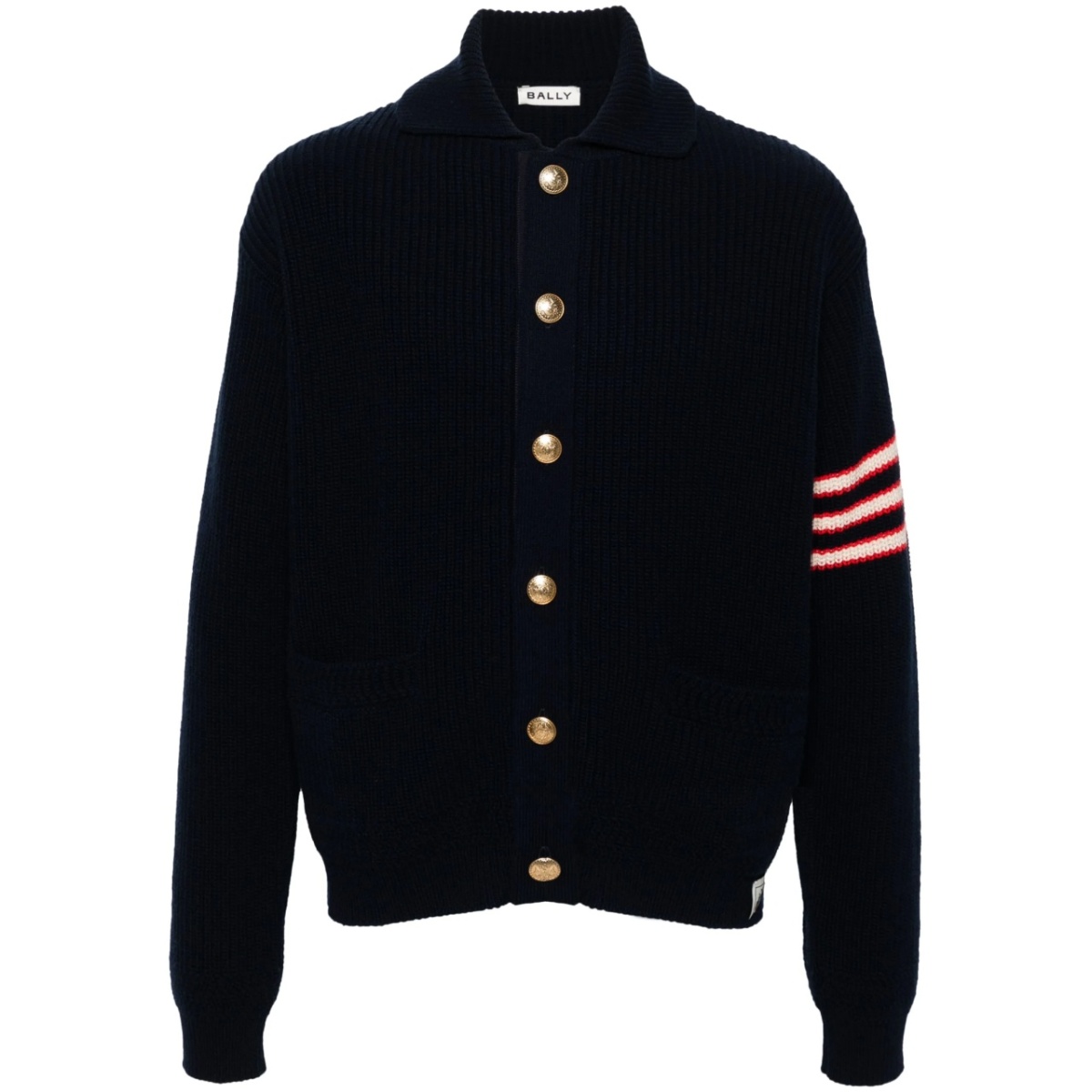 logo-engraved buttons cardigan