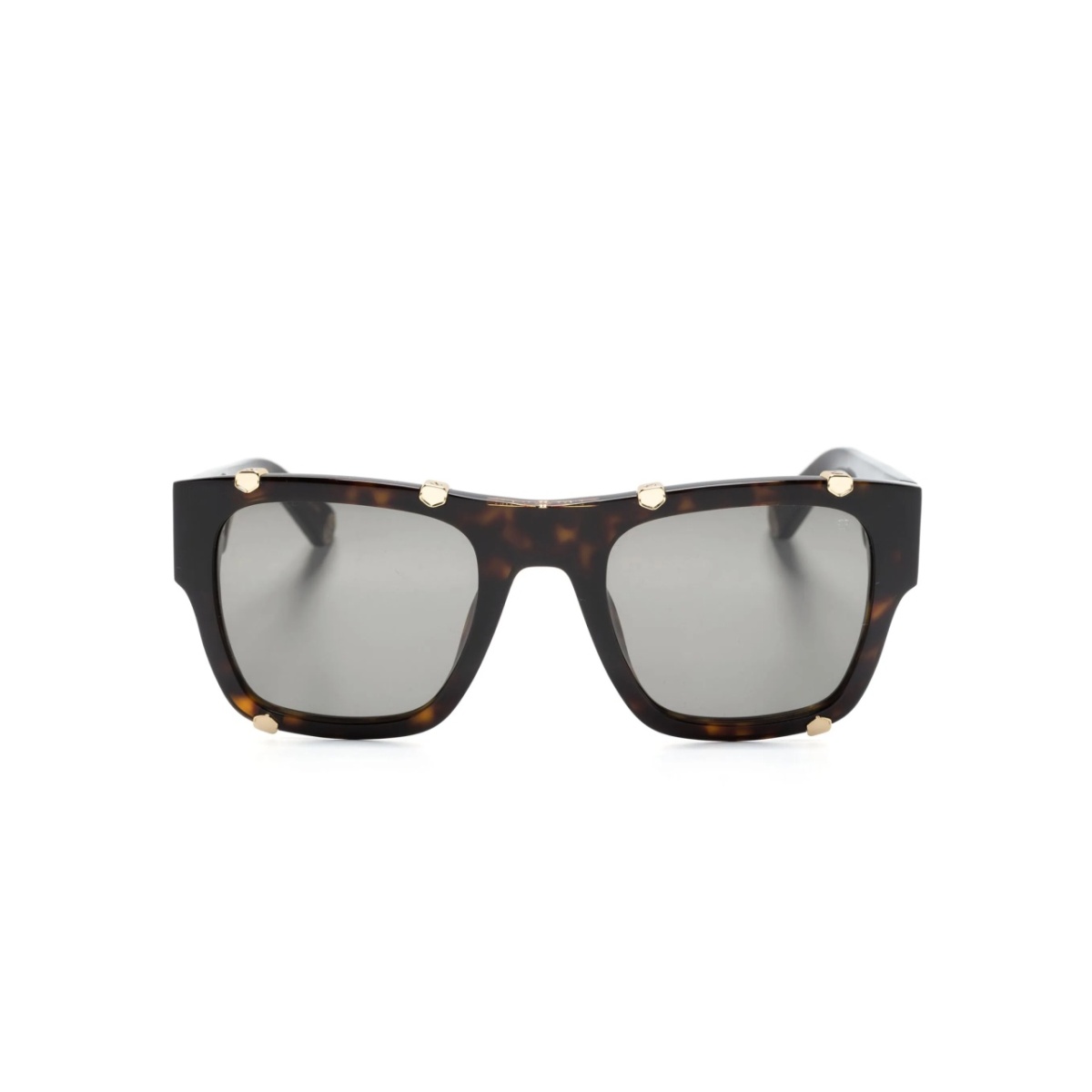 logo-engraved square-frame sunglasses