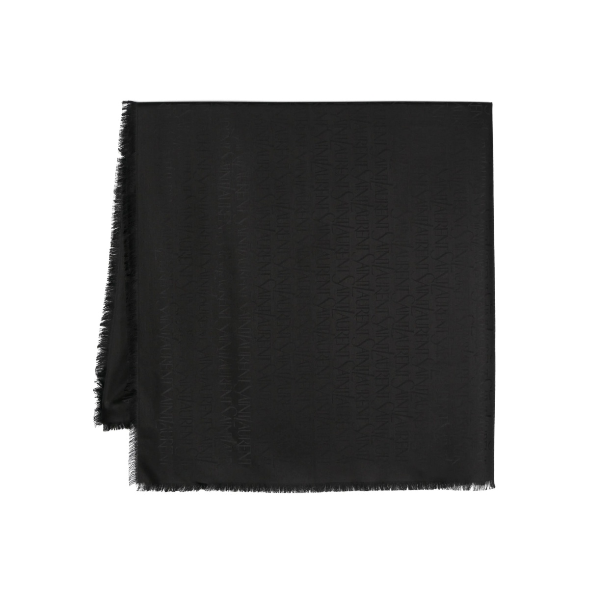 logo-jacquard fringed scarf
