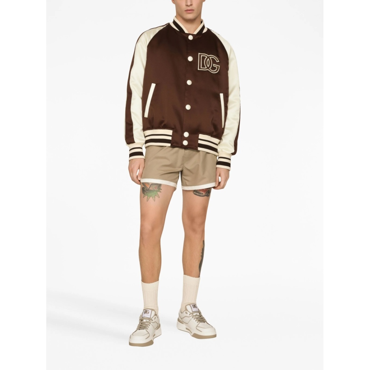 logo-patch colour-block bomber jacket - Img 2
