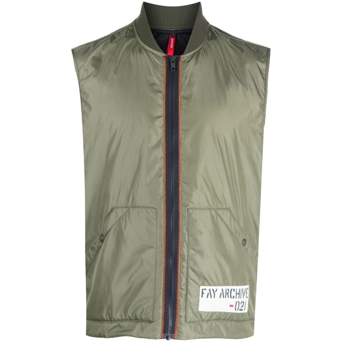 logo patch contrast stitch gilet
