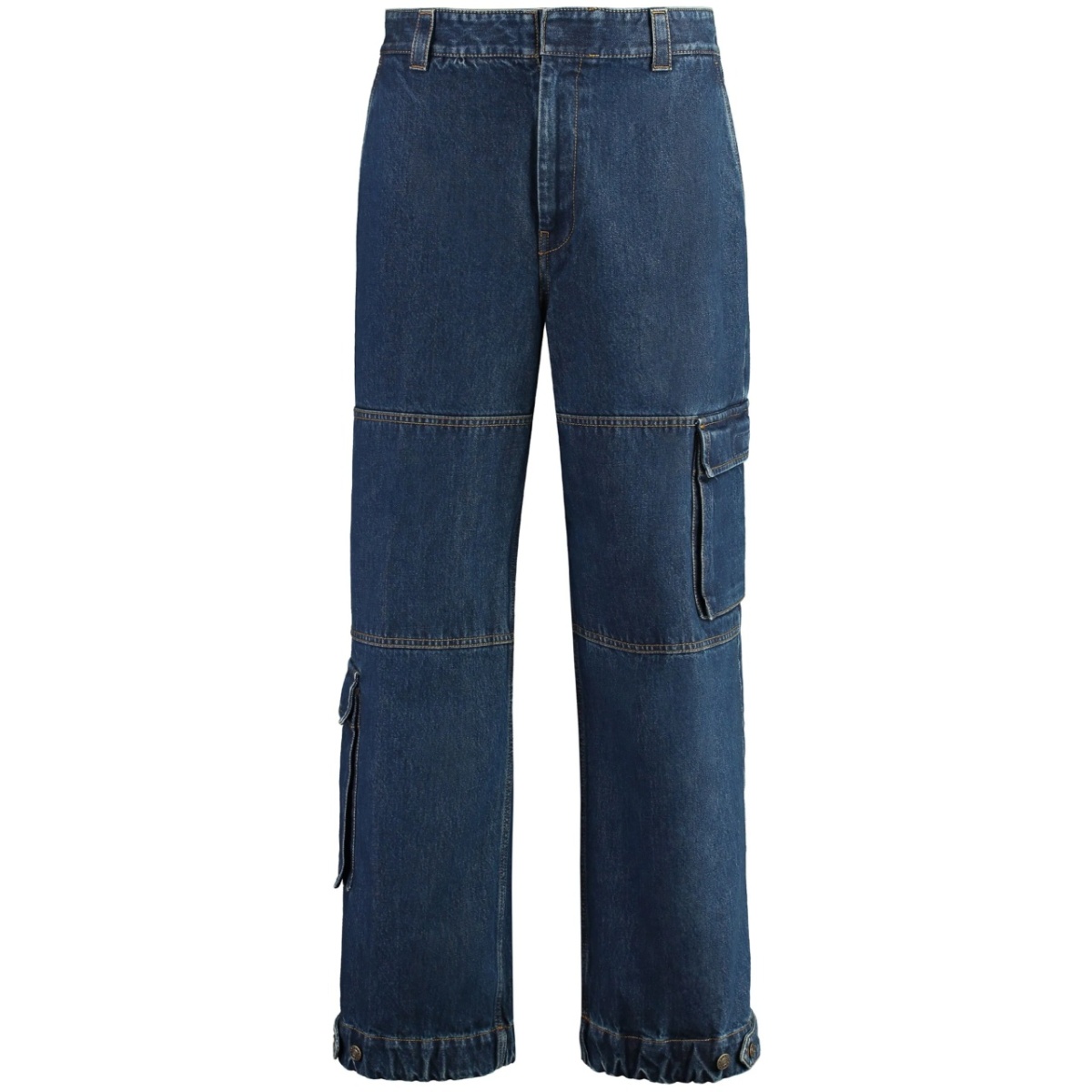 logo-patch cotton wide-leg jeans