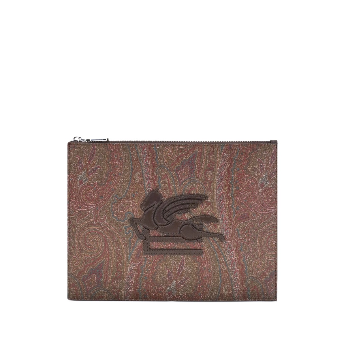 logo-patch paisley-pattern pouch