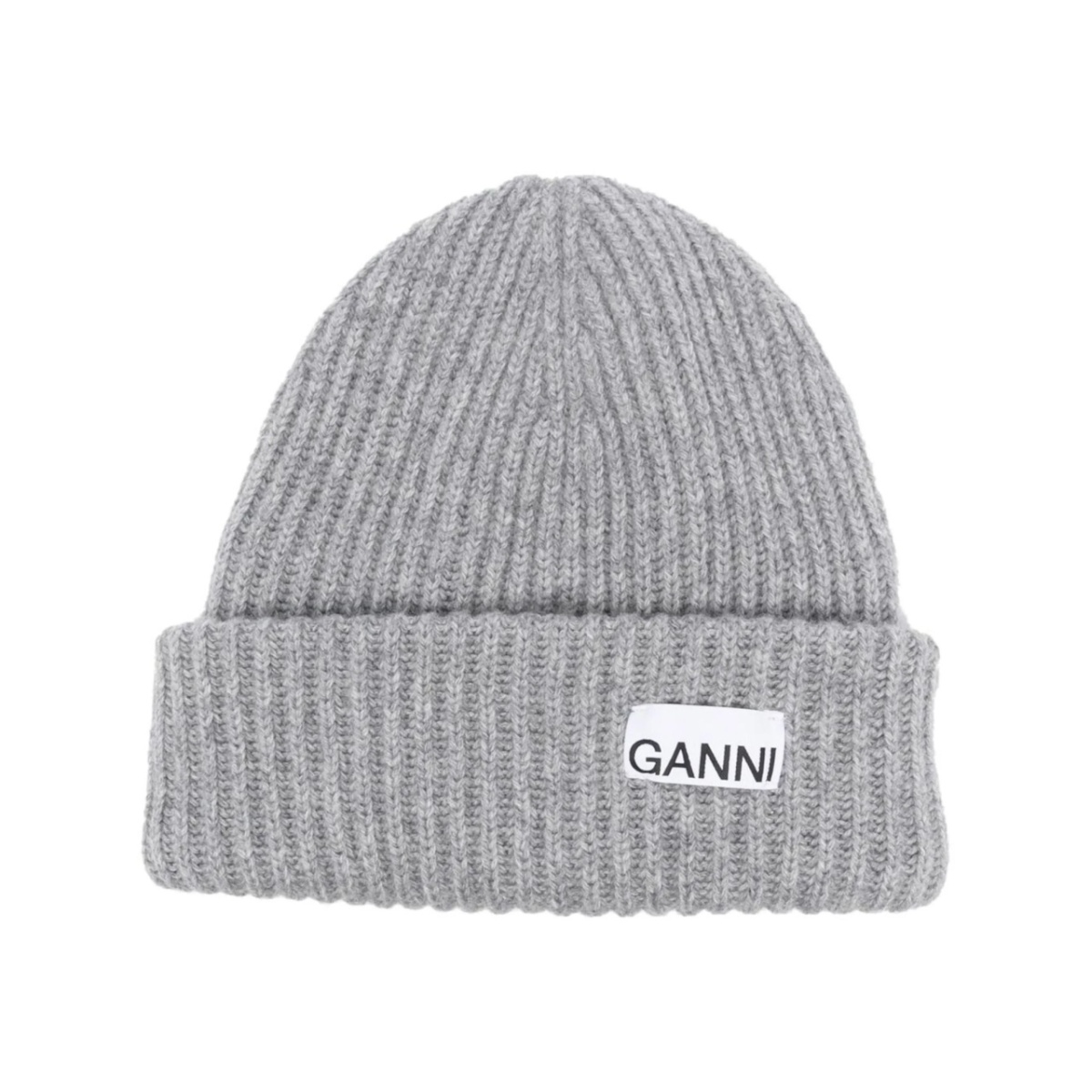 logo-patch rib-knit beanie