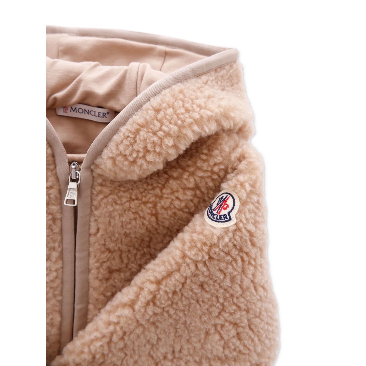 logo-patch shearling coat - Img 3
