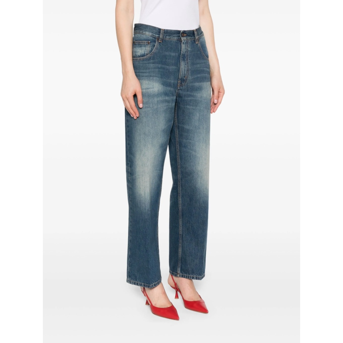 logo-patch straight jeans - Img 3