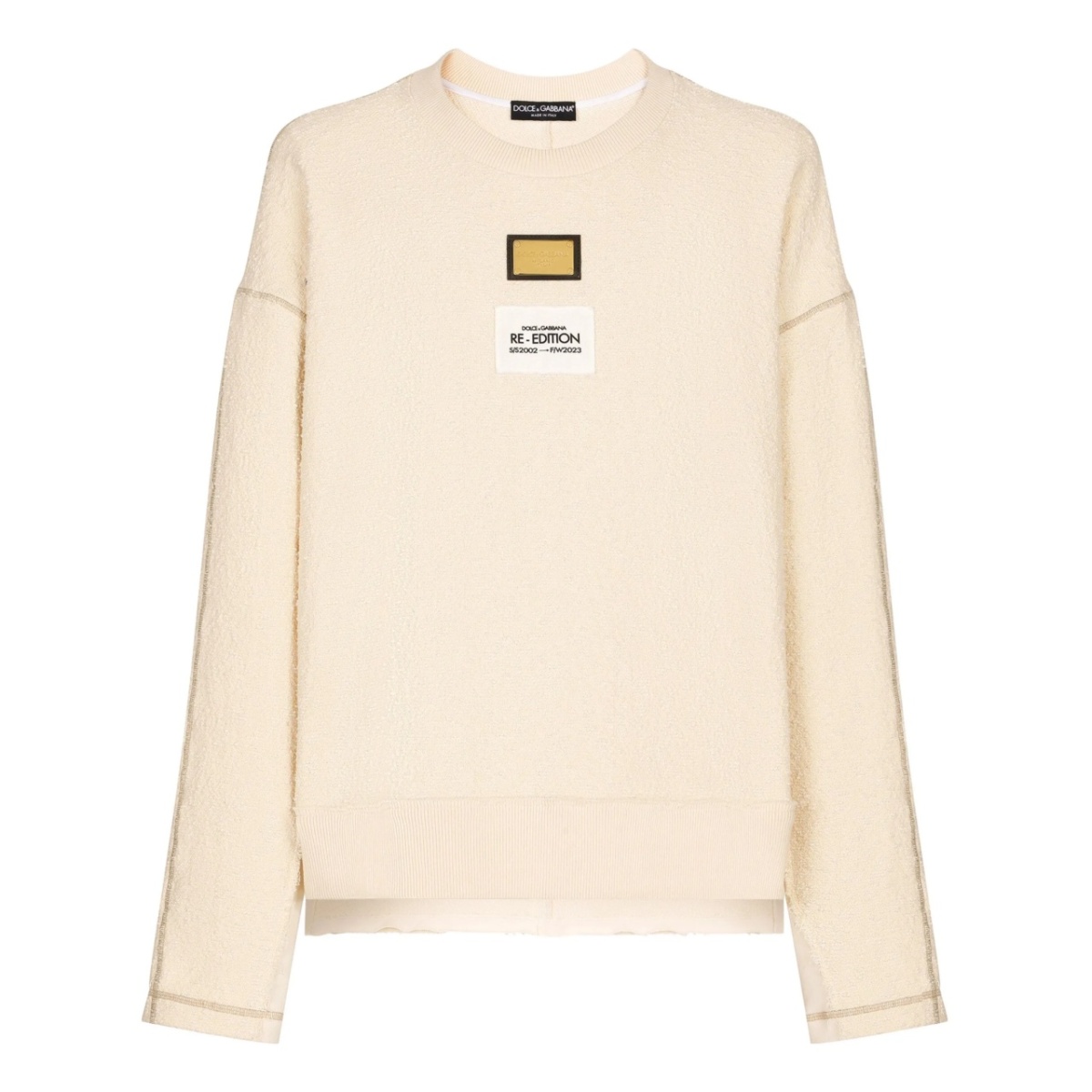 logo-patch textured sweatshirt