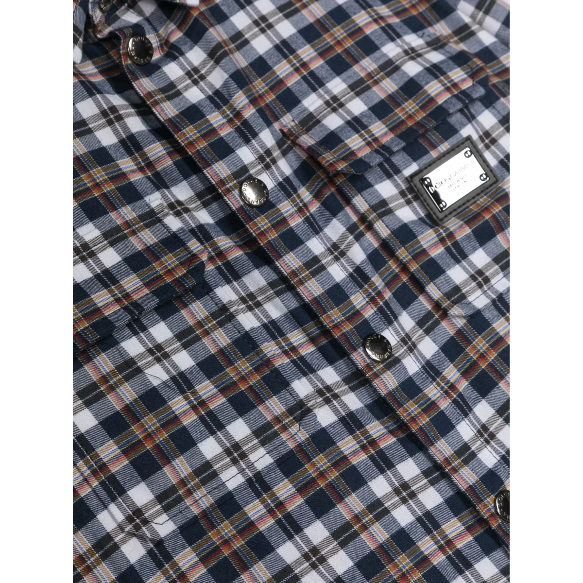logo-plaque checked cotton shirt - Img 3
