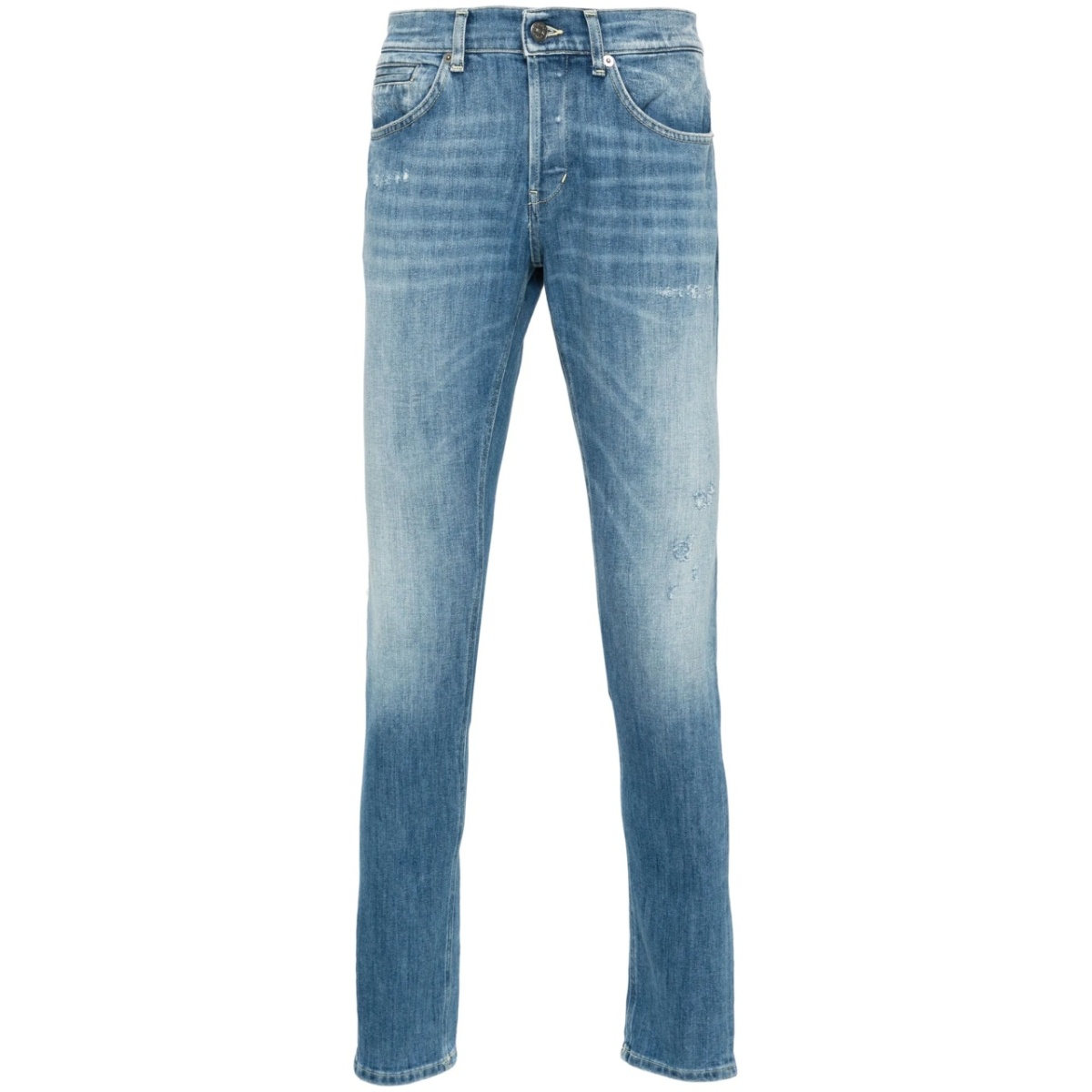logo-plaque distressed jeans