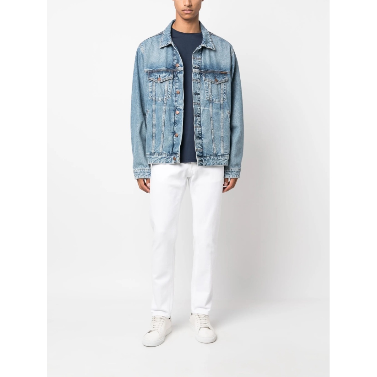 logo-plaque tapered jeans - Img 2
