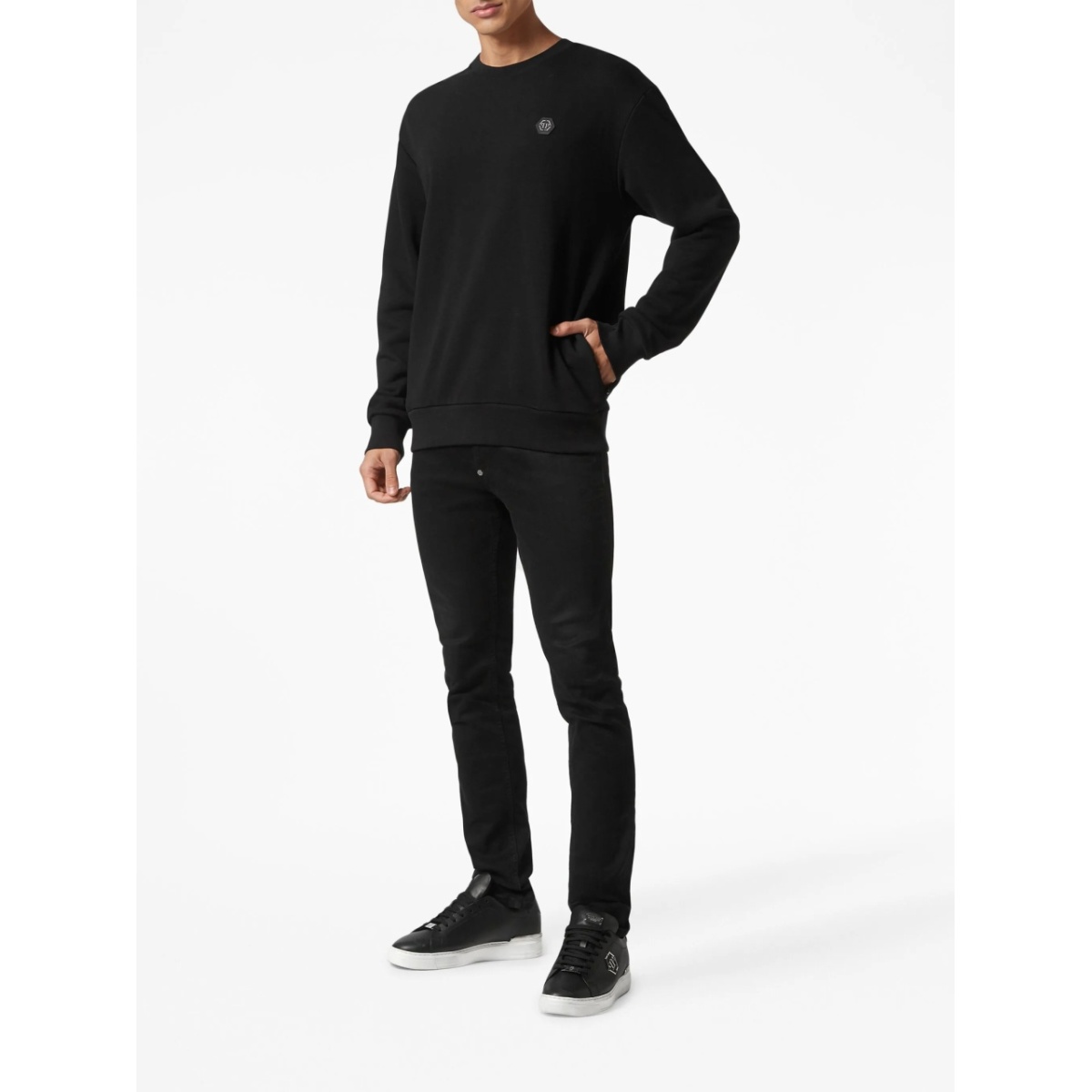 logo-print cotton sweatshirt - Img 2
