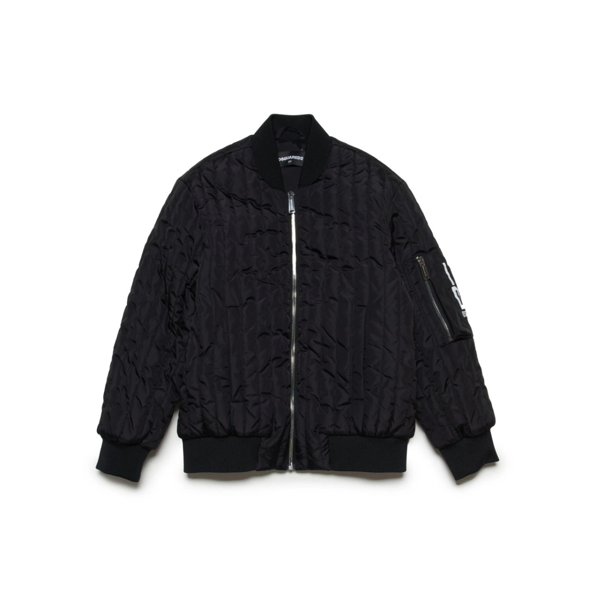 logo-print crinkled bomber jacket