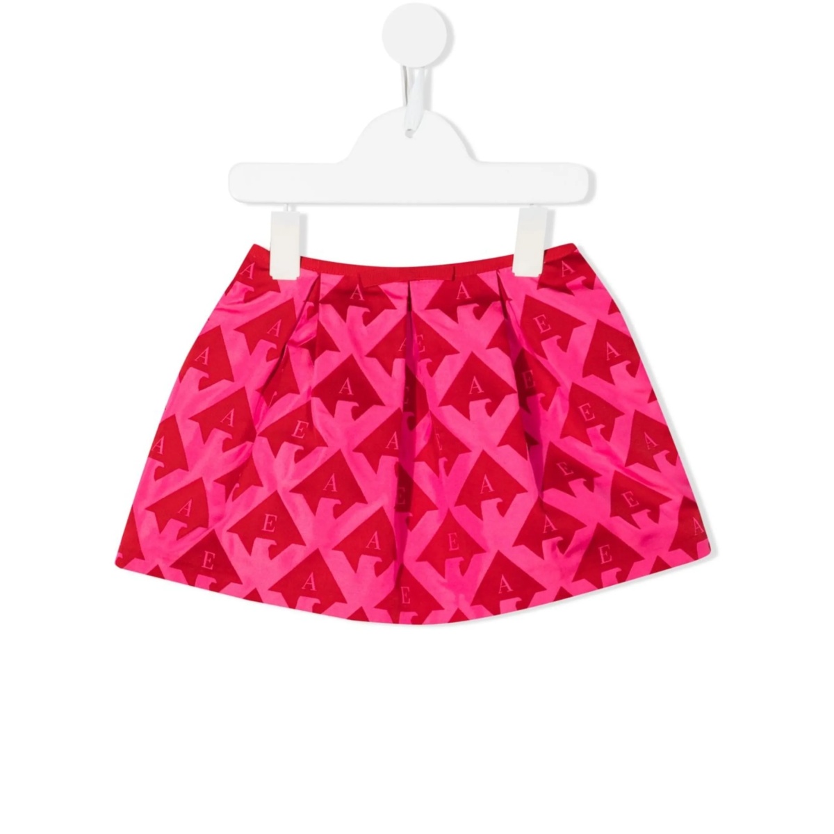 logo-print pleated mini skirt