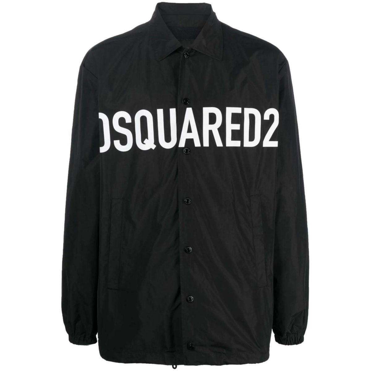 logo-print shirt jacket