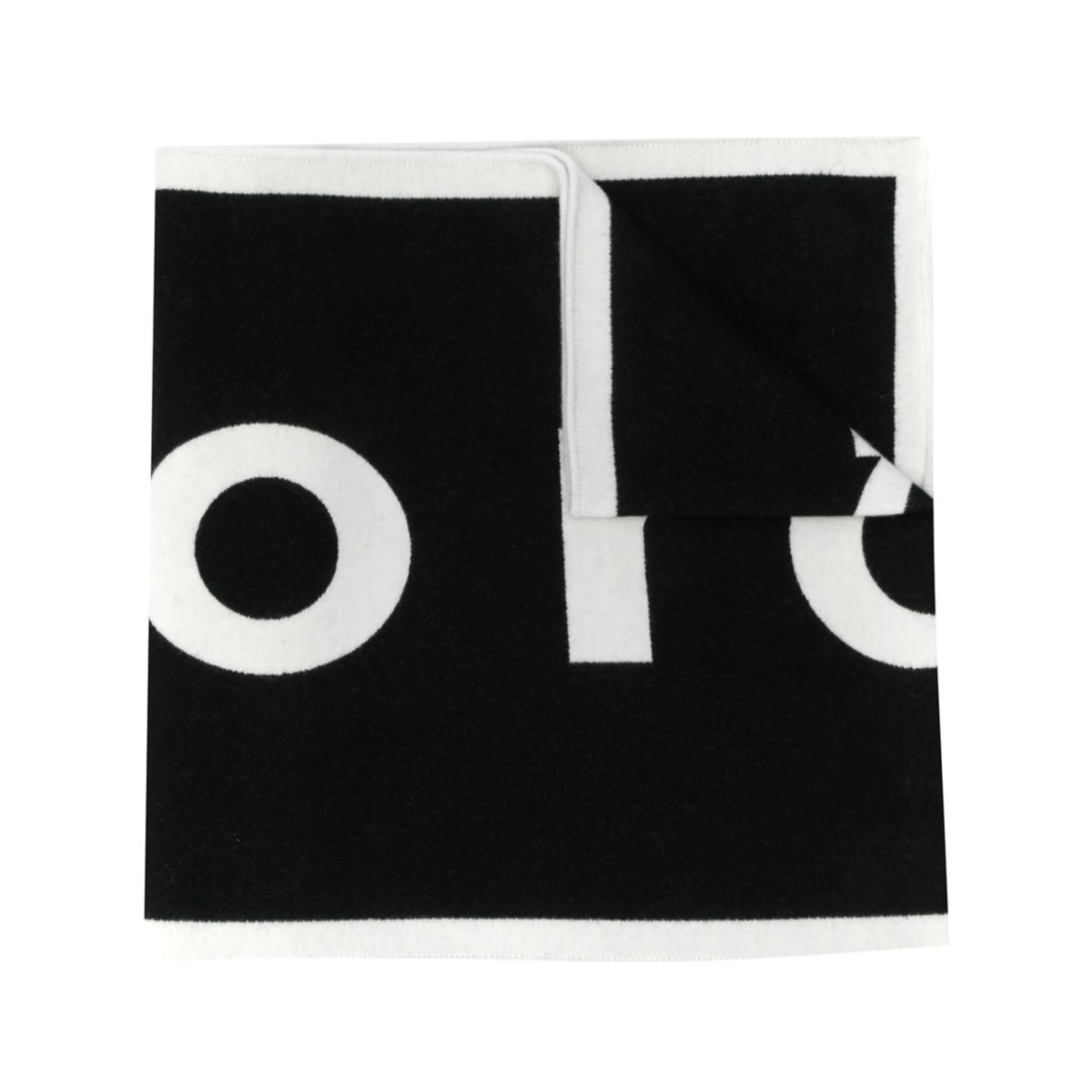 logo-print two-tone scarf