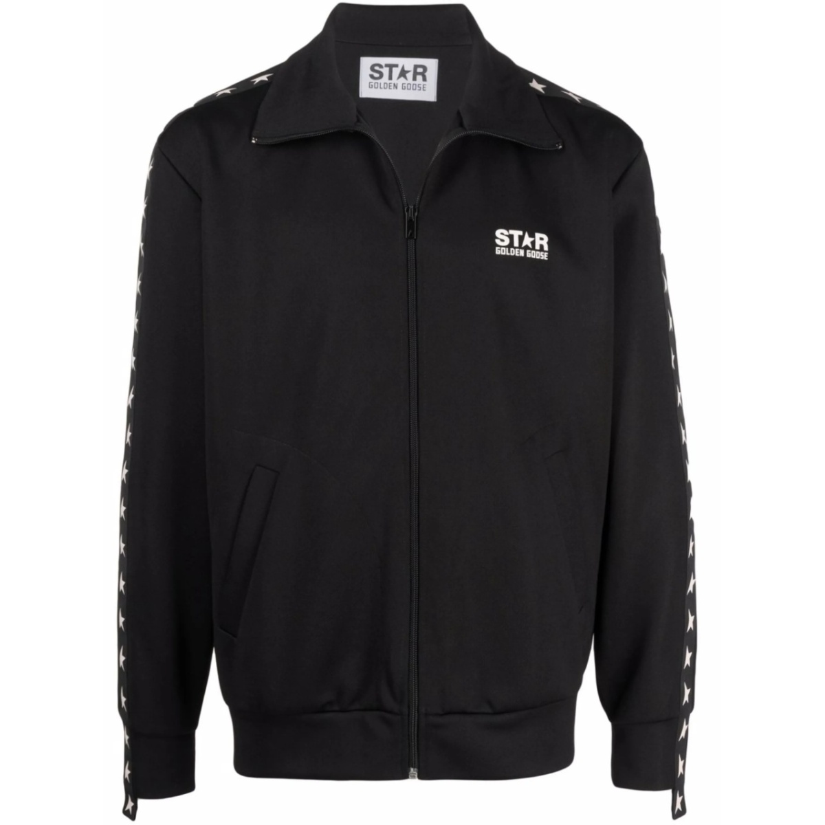 logo-print zip-fastening jacket
