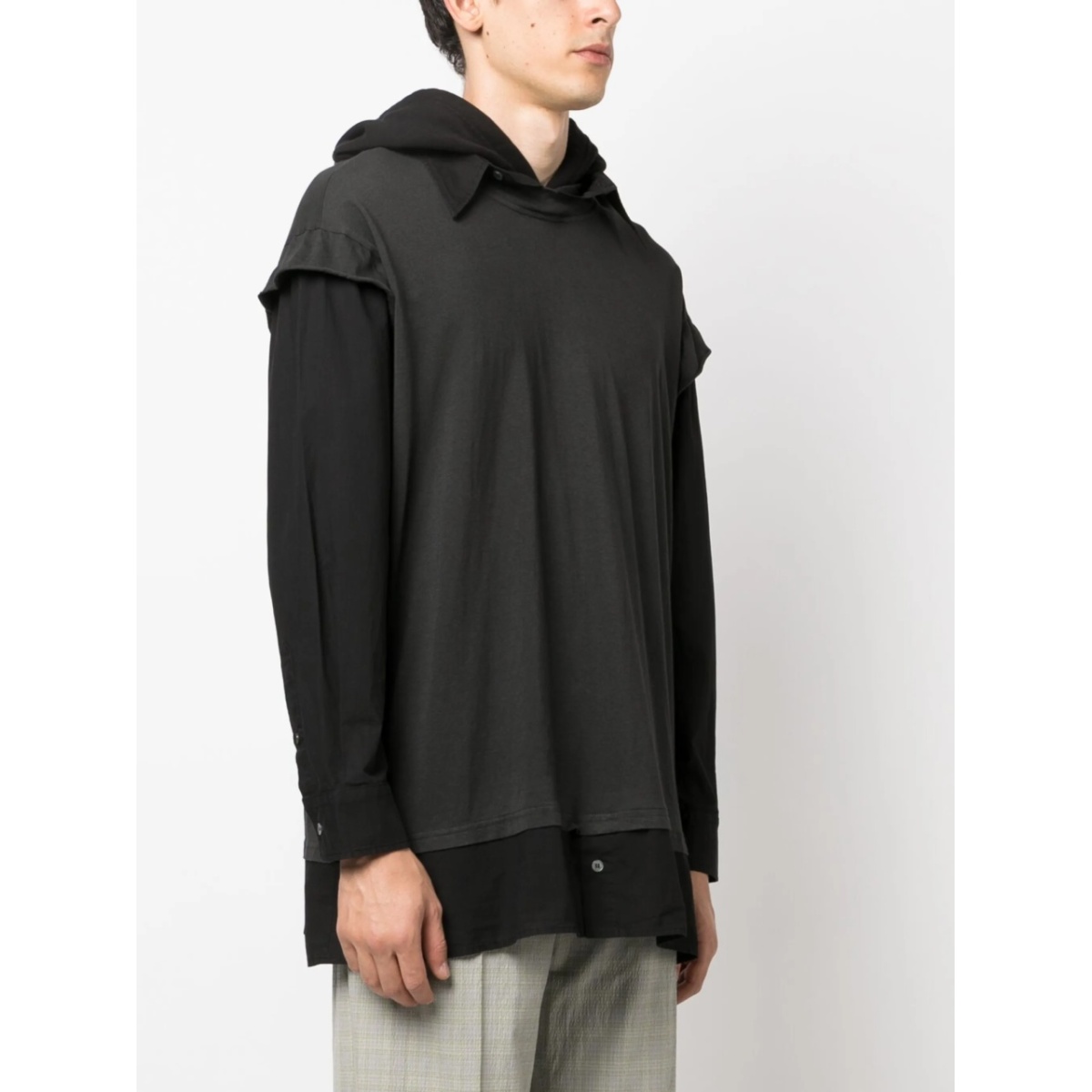 long-sleeve layered hooded T-shirt - Img 3