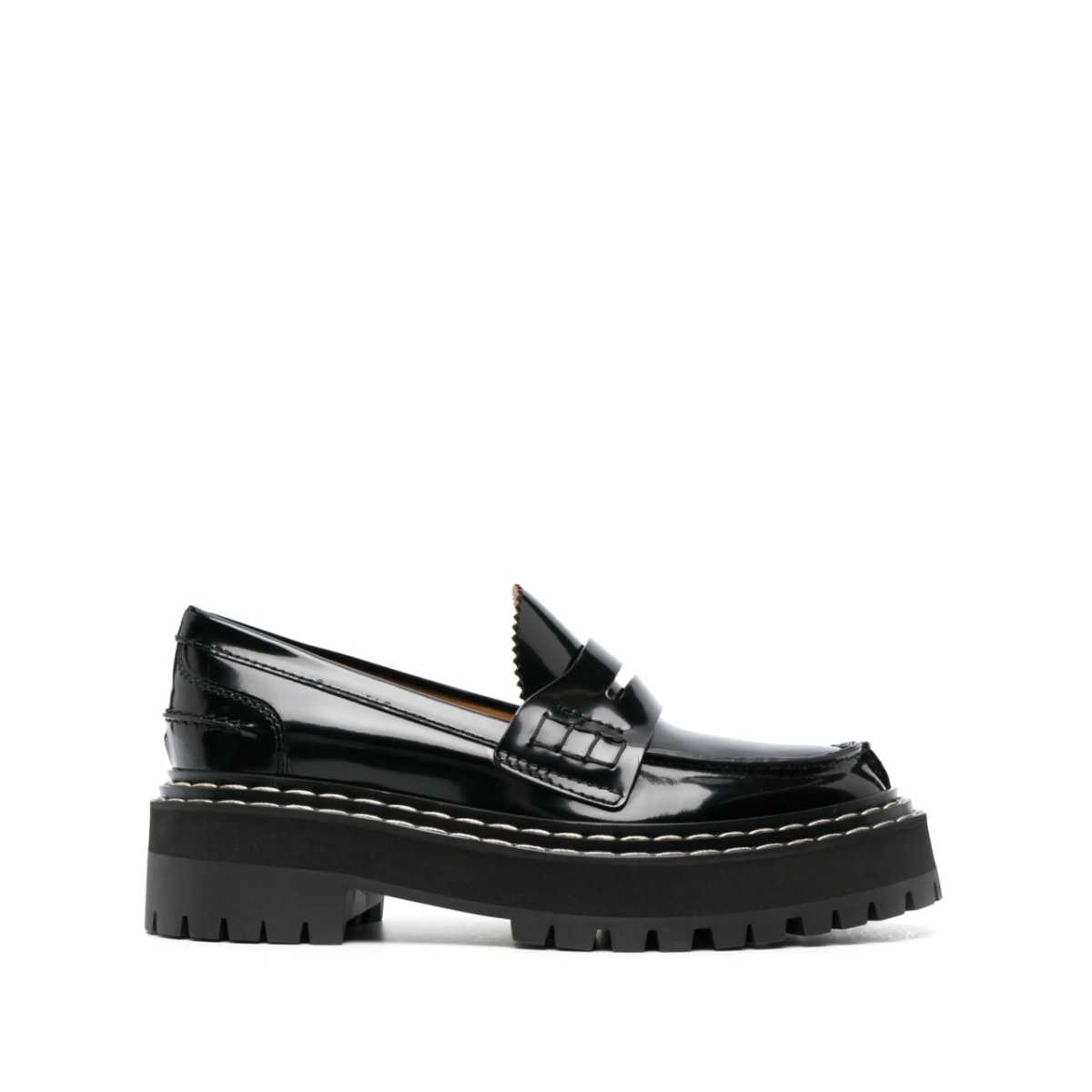 lug-sole leather loafers