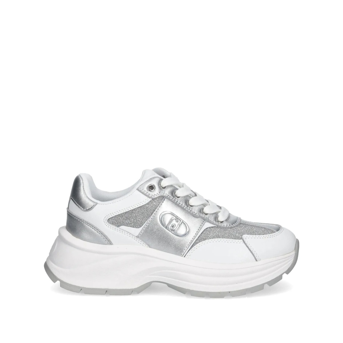 lurex-detail leather sneakers