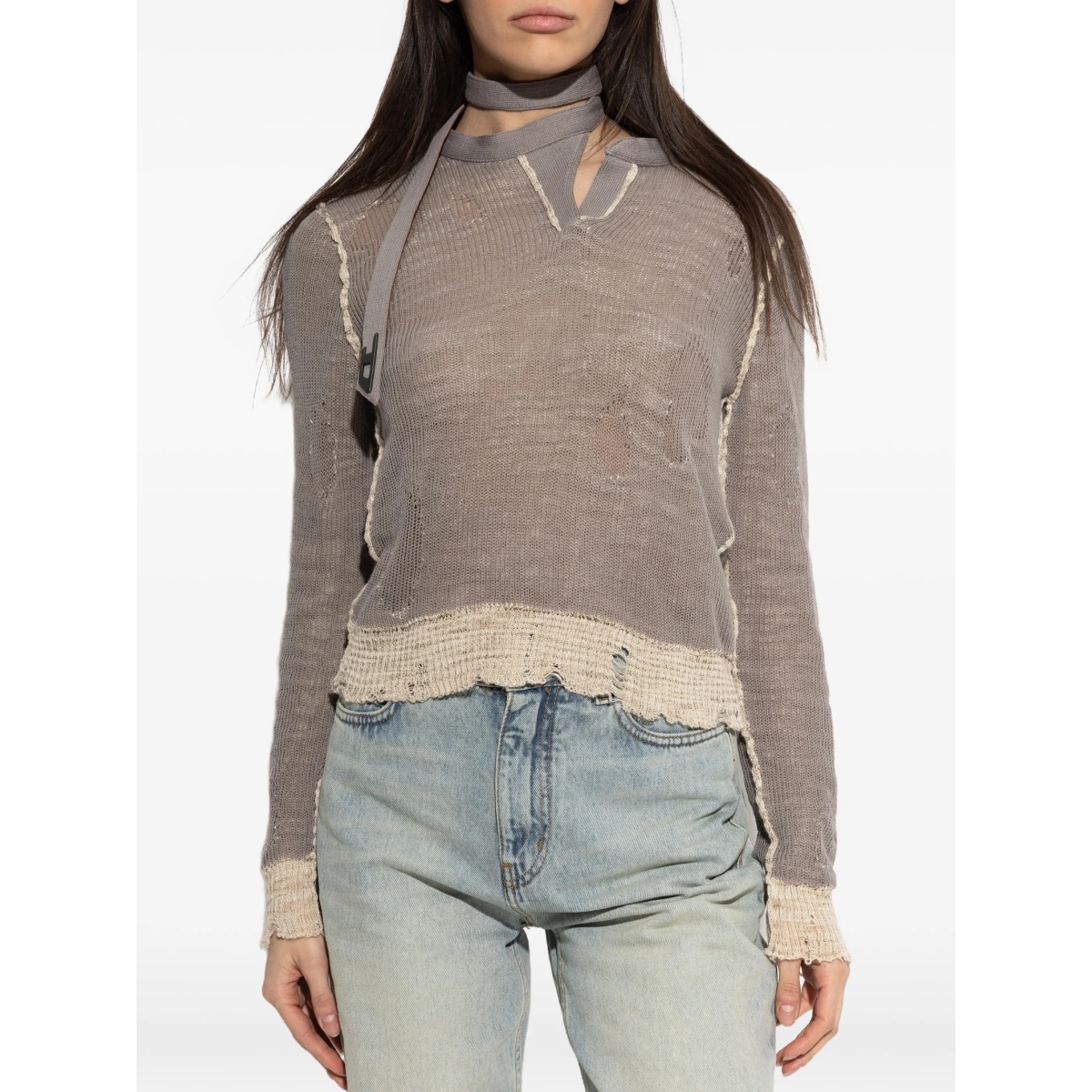 M-Dracarina frayed knitted sweater - Img 3