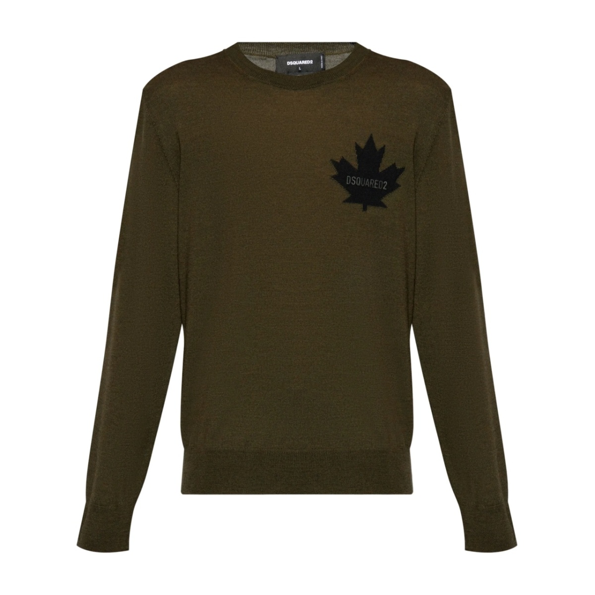 Maple Leaf-intarsia jumper