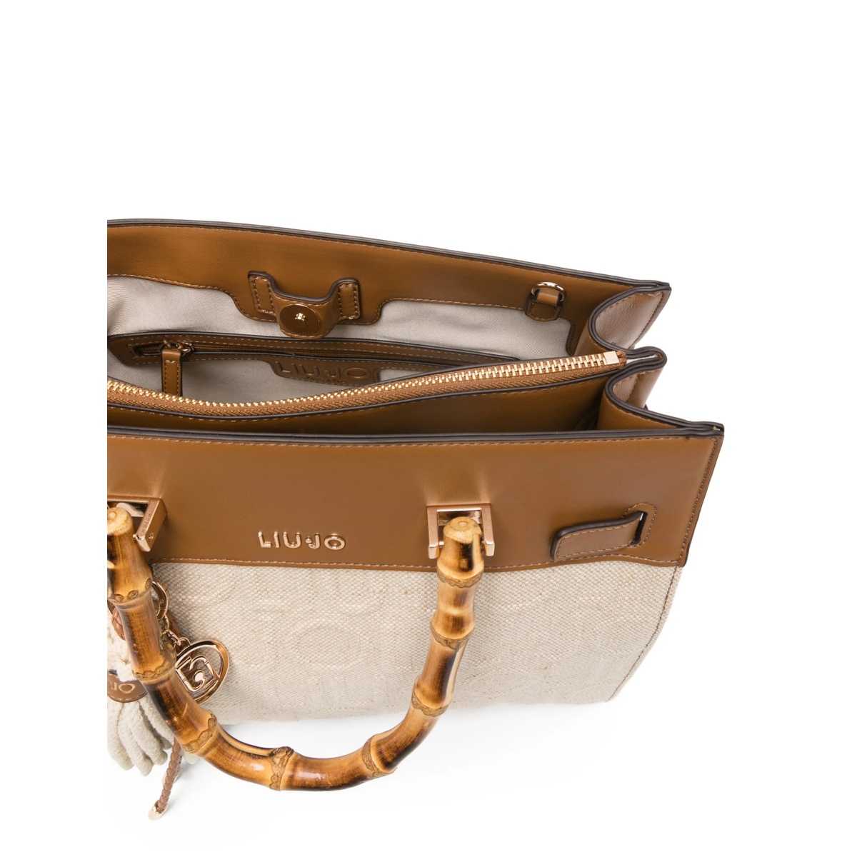 Medium bamboo jacquard tote bag - Img 4