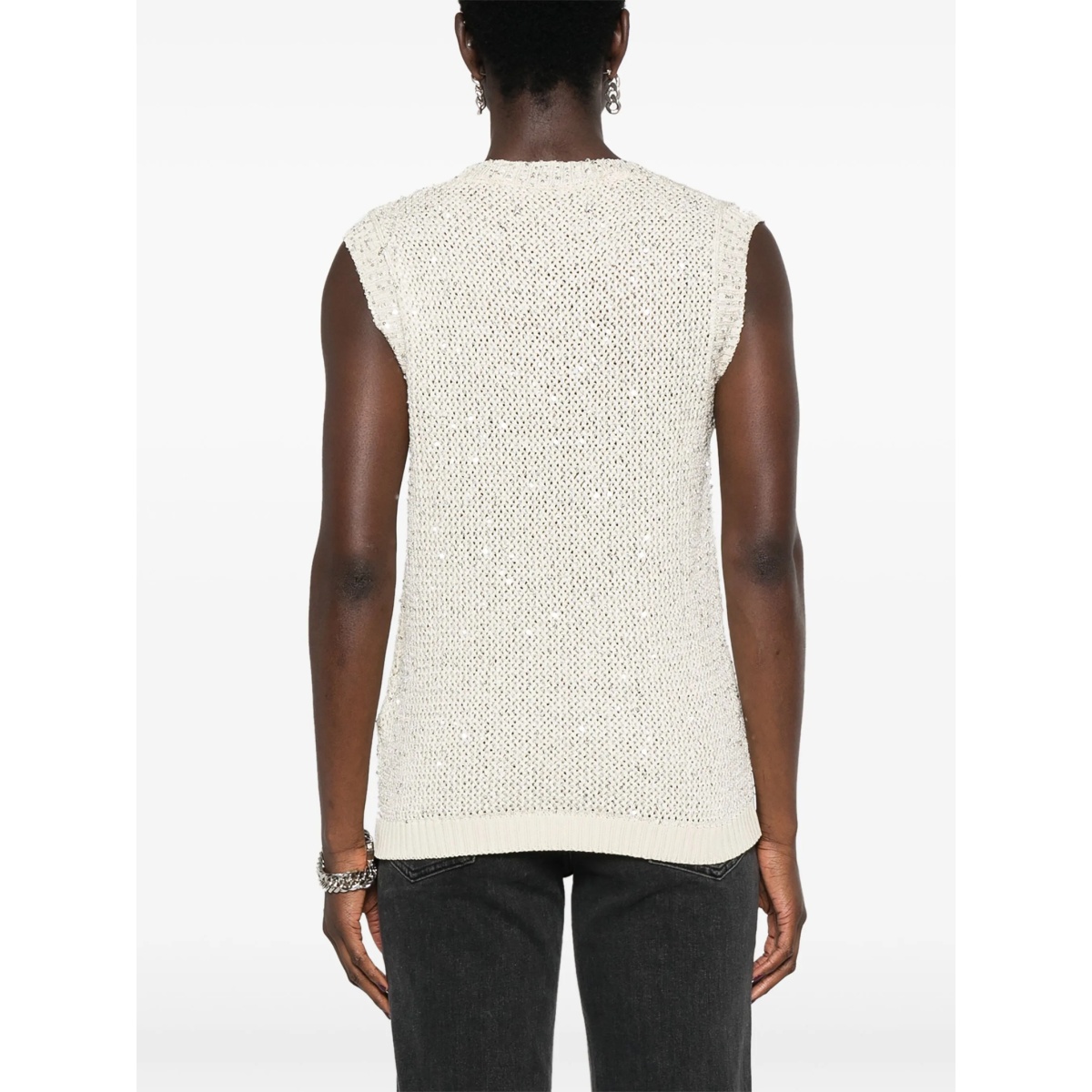 Melyssa sequin-embellished knitted top - Img 4