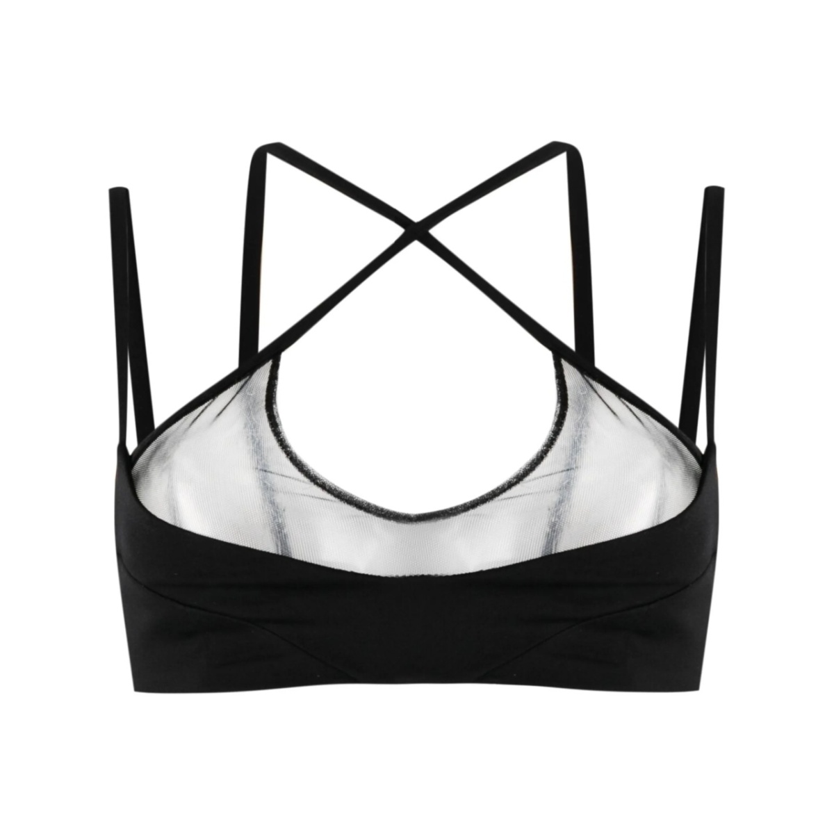 mesh-panel criss-cross bralette top