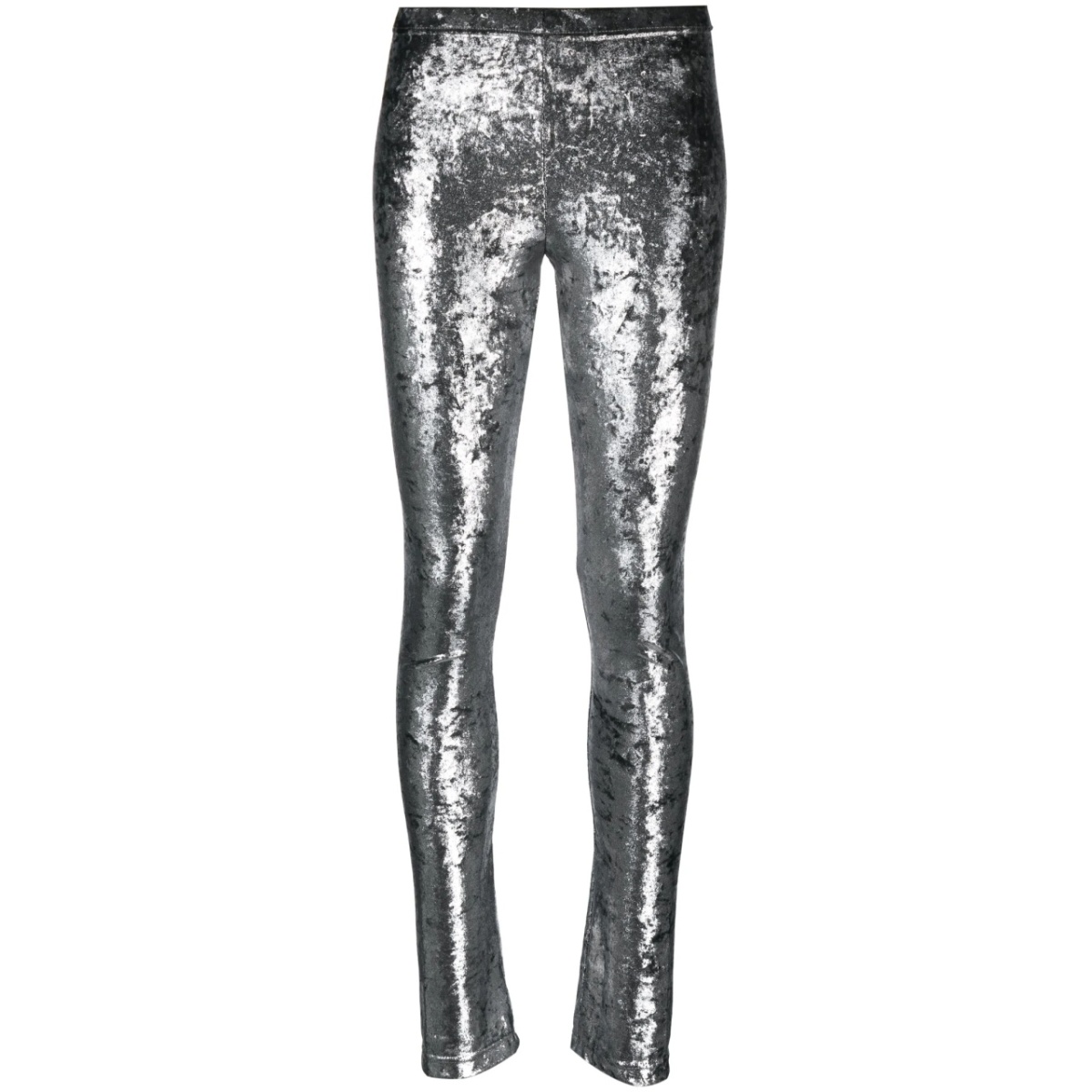 metallic-effect high-waist leggings