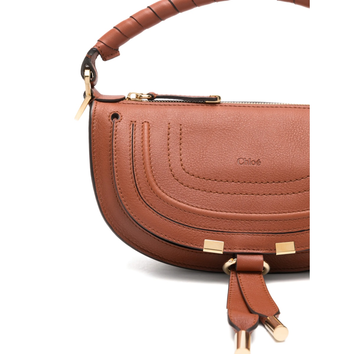 mini Marcie twisted-handle leather shoulder bag - Img 4