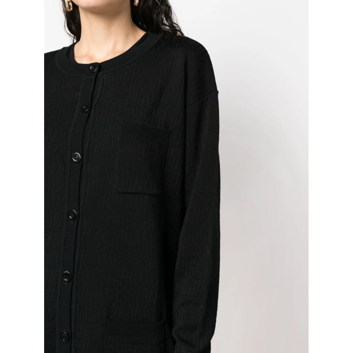 monogram-jacquard cardigan - Img 5